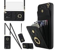 Étui portefeuille pour Samsung Galaxy A56 5G avec protecteur d'écran en verre trempé et dragonne à bandoulière, anneau de support, blocage RFID, porte-cartes de crédit, cellule en cuir A 56 56A LTE