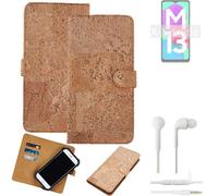 Étui portefeuille pour Samsung Galaxy M13 4G + Écouteurs Couverture de livre e