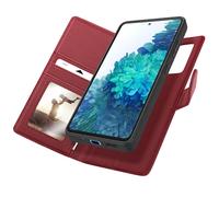 Étui Portefeuille pour Samsung Galaxy S20 FE Anti-RFID avec Coque Détachable Mayaxess Rouge