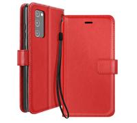 Étui Portefeuille pour Samsung Galaxy S20 FE avec Dragonne et Support Vidéo Mayaxess Rouge