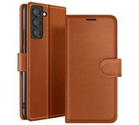 Étui Portefeuille pour Samsung Galaxy S22 Plus Support et Languette Zanaé Marron