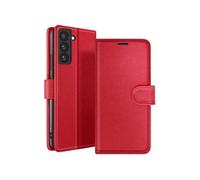 Zanaé Étui portefeuille pour Samsung Galaxy S22 – Support et languette – Rouge