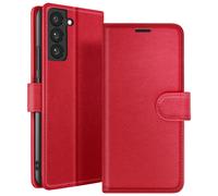 Étui Portefeuille pour Samsung Galaxy S22 Support et Languette Rouge