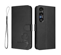 Étui portefeuille pour Sony Xperia 1 VII (septième génération), en cuir synthétique, blocage RFID, emplacements pour cartes, béquille et résistant aux chocs, noir