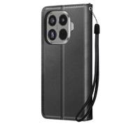 Etui Portefeuille pour Xiaomi 15T Pro avec Dragonne et Porte-carte Noir