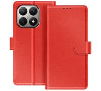 Étui Portefeuille pour Xiaomi 15T Série Chesterfield avec Fonction Support Rouge