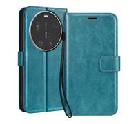 Étui Portefeuille pour Xiaomi 17 Ultra avec Dragonne et Fonction Support Mayaxess Turquoise