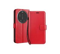 Etui Portefeuille pour Xiaomi 17 Ultra avec Dragonne et Fonction Support Rouge