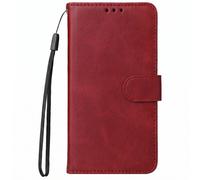 Avizar Étui Portefeuille pour Xiaomi 17T Pro Effet Cuir avec Support Vidéo Rouge