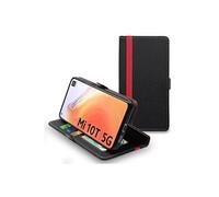 Etui Portefeuille pour Xiaomi Mi 10T 5G, Mi 10T Pro 5G PU Cuir Porte-Cartes Support Stand, Noir / Rouge