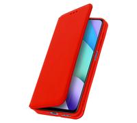 Coque et étui téléphone mobile Avizar Etui pour Xiaomi Redmi 10 et 10 2022 Clapet Portefeuille Fonction Support Vidéo Rouge