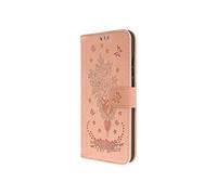 Etui Portefeuille pour Xiaomi Redmi 12C, Simili Cuir Motif Papillon Floral Rose