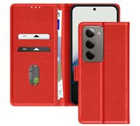 Étui Portefeuille pour Xiaomi Redmi 15 5G Chesterfield Grainé Fonction Stand Rouge