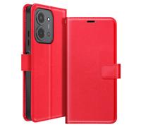 Étui Portefeuille pour Xiaomi Redmi 15C avec Dragonne et Fonction Stand Mayaxess Rouge