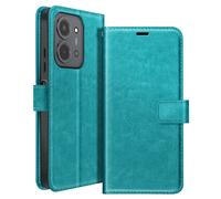 Étui Portefeuille pour Xiaomi Redmi 15C avec Dragonne et Fonction Stand Mayaxess Turquoise