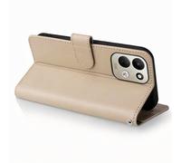 Étui Portefeuille pour Xiaomi Redmi 17 Anti-RFID avec Dragonne et Support Beige