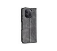 Etui Portefeuille pour Xiaomi Redmi 17C 5G Vintage avec Support Vidéo et Dragonne Noir