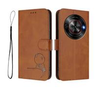 Étui portefeuille pour ZTE Blade A75 5G/Nubia Focus 5G/Nubia Calf 5G, en similicuir PU avec blocage RFID, emplacements pour cartes, béquille et résistant aux chocs, marron