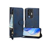 Etui Portefeuille pour ZTE nubia Red Magic 11 Air - Cuir PU, Rabat, Fentes Cartes, Zip, Dragonne, Support - Bleu
