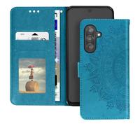 Étui Portefeuille - Samsung - Galaxy A26 - Fleurs Mandala - Bleu - Souple