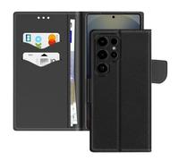 Avizar Étui portefeuille pour Samsung Galaxy S25 Ultra Cuir Saffiano Noir