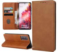 Étui Portefeuille Simili Cuir Marron Pour Samsung Galaxy S20 Fe 5g ¿ Coque Antichoc Magnétique Avec 3 Emplacements Cartes Et Support Intégré