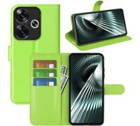 Étui Portefeuille Simili Cuir Pour Xiaomi Poco F6 - Coque Tpu Souple, Rabat Aimanté Avec Béquille Et Porte-Cartes - Vert