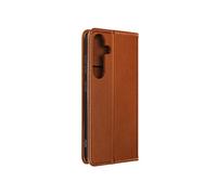 Etui portefeuille support vidéo à rabat magnétique Marron