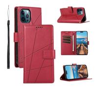 Étui portefeuille tendance pour iPhone 12 Pro Max avec porte-cartes - Étui portefeuille à rabat résistant aux chocs - Coque intérieure en TPU - Coque de protection intégrale en cuir synthétique souple