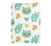 Étui portefeuille ultra fin en cuir synthétique pour cartes de vaccin pour femmes et filles, porte-badge, porte-cartes, portefeuille, motif grenouille mignon dessin animé 2135504371, multicolore, 1