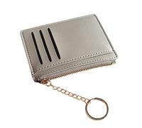Étui portefeuille unisexe en cuir avec fermeture éclair et porte-cartes Transparent, gris, Taille unique