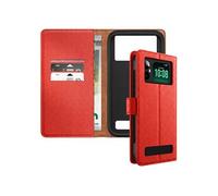 Etui Portefeuille Universel Smartphone 6.5-7 Pouces Fonction Support Rouge