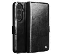 Qialino Étui Portefeuille Vintage pour Galaxy S26 Plus avec Support Vidéo Noir