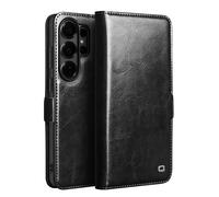 Qialino Étui Portefeuille Vintage pour Galaxy S26 Ultra avec Support Vidéo Noir