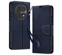 Étui Portefeuille Vintage pour Redmi Note 15 5G avec Support Vidéo et Dragonne Bleu nuit