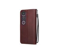 Avizar Étui Portefeuille pour Vivo V50 Lite avec Support et Dragonne Marron