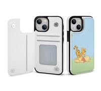 Étui portefeuille Winnie l'Ourson compatible iPhone 14 avec porte-cartes, folio en cuir PU, protection antichoc pour femmes/filles