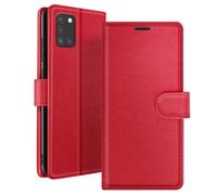 Etui Portefeuille pour Samsung A31 Support et Languette Magnétique Zanaé Rouge
