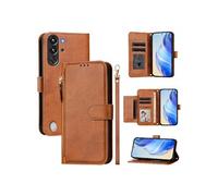 Etui Portefeuille ZTE nubia Red Magic 10 Pro Cuir PU Fentes Cartes Zip Dragonne Support Marron