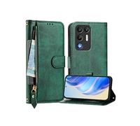 Etui Portefeuille ZTE nubia Red Magic 11 Air Cuir PU Fentes Cartes Zip Dragonne Support Vert