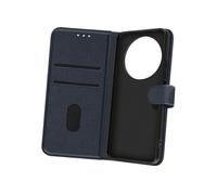 Etui Portfeuille pour Redmi A3 Série Chesterfield avec Fonction Support Bleu nuit