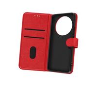 Etui Portfeuille pour Redmi A3 Série Chesterfield avec Fonction Support Rouge
