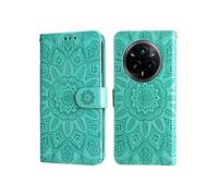 Etui Pour 14 PRO Realme Fentes Pour Cartes Flip Housse De Protection Cuir Vert