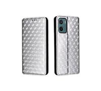 Etui Pour 4G Motorola Moto G05 Titulaire De Fentes Pour Cartes Cuir PU Portefeuille Motif 3D Fermeture Magnétique null Argent