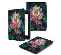 Étui pour 7" Kindle Oasis (10ème et 9ème Génération, 2019/2017), Slim Cuir Coque Cover Case de Protection avec Fonction Veille/Réveil Automatique,Coloré Lotus