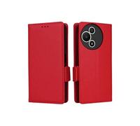 Etui Pour à basdernier TCL 60 SE NxtPaper 5G Cuir PU Portefeuille Magnétique Boucle latérale Titulaire de fentes pour cartes Rouge