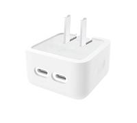 Étui pour Adaptateur Secteur A-pple 35 W Double USB-C, Coque de Protection en Silicone, Coque Antichoc et Anti-poussière pour Chargeur (Blanc)