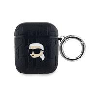 Étui pour AirPods 1 / 2 Monogramme avec Motif Karl Head Embossé Karl Lagerfeld Noir