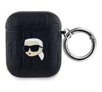 Étui pour AirPods 1 / 2 Monogramme avec Motif Karl Head Embossé Karl Lagerfeld Noir G