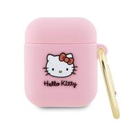 Étui pour AirPods 1 Hello Kitty 3D Tête de Chat en Silicone Rose